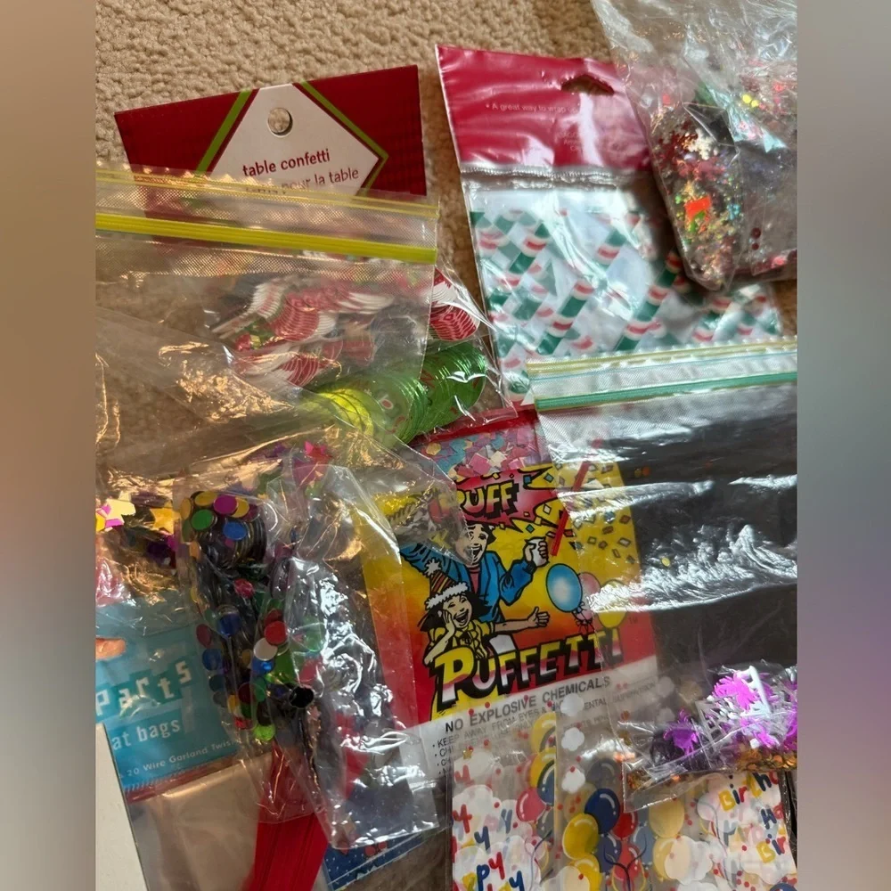 Lot of Party Supplies | Goodie Bags, Confetti, Holiday and Seasonal